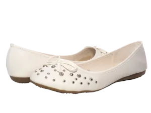 Damen Slipper Halbschuhe Ballerina Loafer Mokassins Slip On Flats Freizeit White # 9954