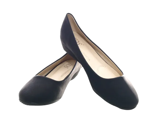 Damen Slipper Keilabsatz Ballerina Loafer Mokassins  Slip On Flats Freizeit Black #  1111