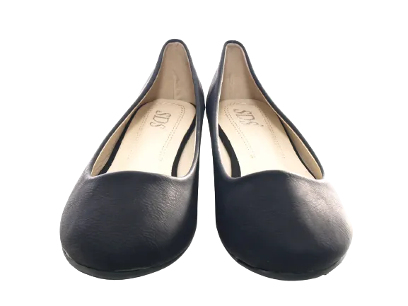 Damen Slipper Keilabsatz Ballerina Loafer Mokassins  Slip On Flats Freizeit Black #  1111