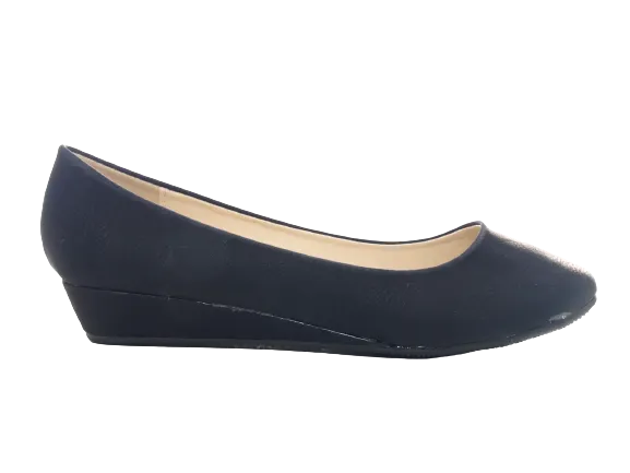 Damen Slipper Keilabsatz Ballerina Loafer Mokassins  Slip On Flats Freizeit Black #  1111