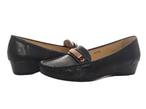 Damen Slipper Keilabsatz Ballerina Loafer Mokassins  Slip On Flats Freizeit Black #  399