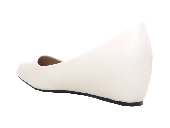 Damen Slipper Keilabsatz Ballerina Loafer Mokassins Slip On Flats Freizeit White # 2