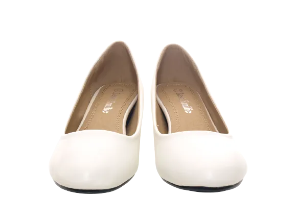 Damen Slipper Keilabsatz Ballerina Loafer Mokassins Slip On Flats Freizeit White # 2