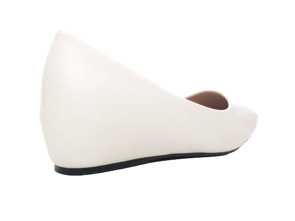 Damen Slipper Keilabsatz Ballerina Loafer Mokassins Slip On Flats Freizeit White # 2