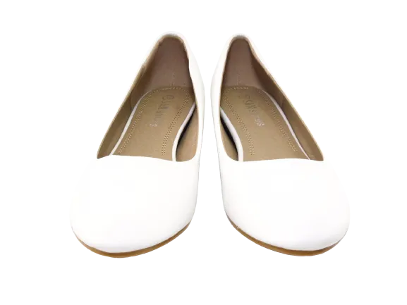 Damen Slipper Keilabsatz Ballerina Loafer Mokassins Slip On Flats Freizeit White # 7