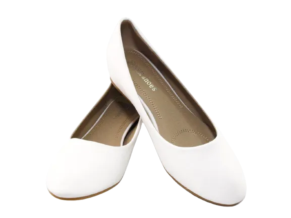 Damen Slipper Keilabsatz Ballerina Loafer Mokassins Slip On Flats Freizeit White # 7