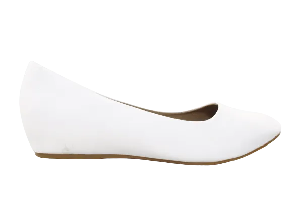 Damen Slipper Keilabsatz Ballerina Loafer Mokassins Slip On Flats Freizeit White # 7