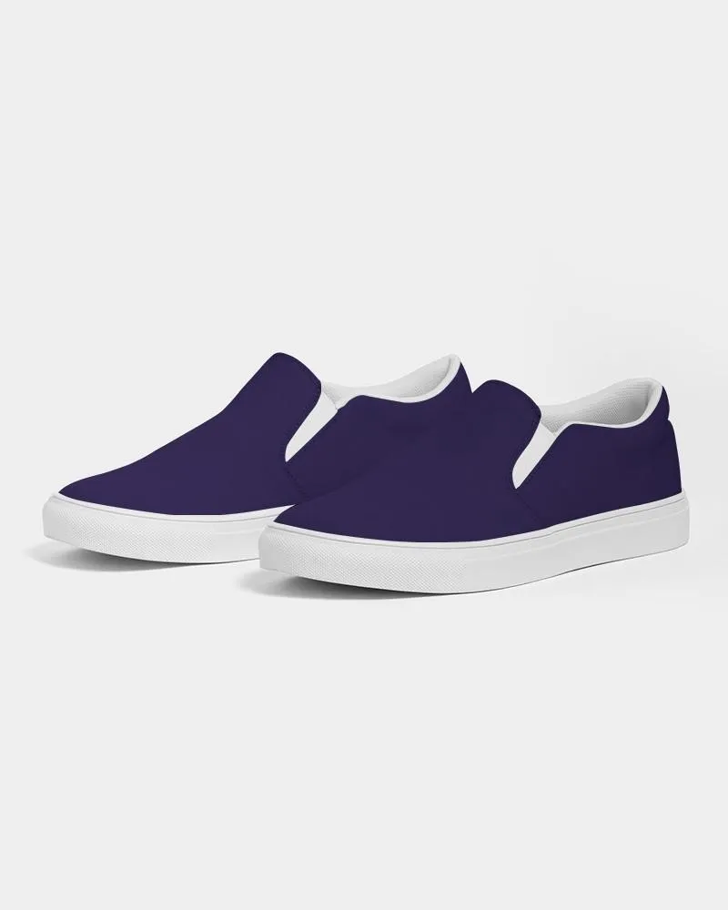 Dark Midtone Blue Slip-On Canvas Sneakers | Women's | C80M80Y0K80