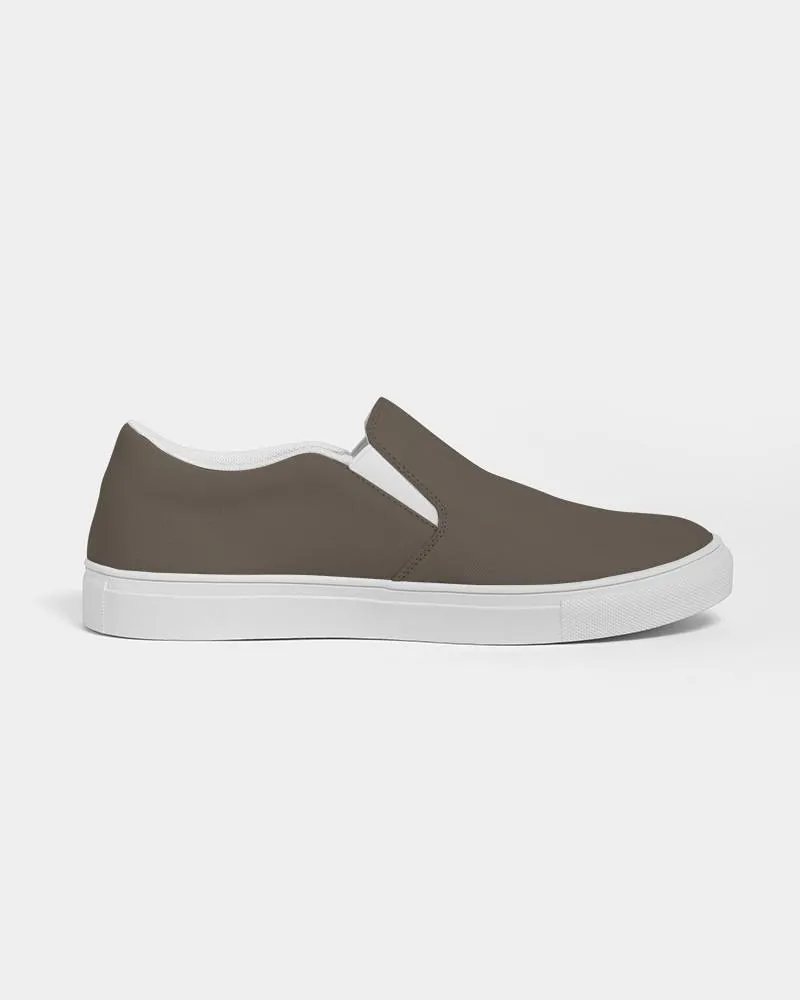 Dark Orange Brown Slip-On Canvas Sneakers | Women's | Dark Pale Pastel Orange Brown | C0M15Y30K80