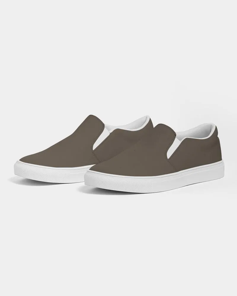 Dark Orange Brown Slip-On Canvas Sneakers | Women's | Dark Pale Pastel Orange Brown | C0M15Y30K80