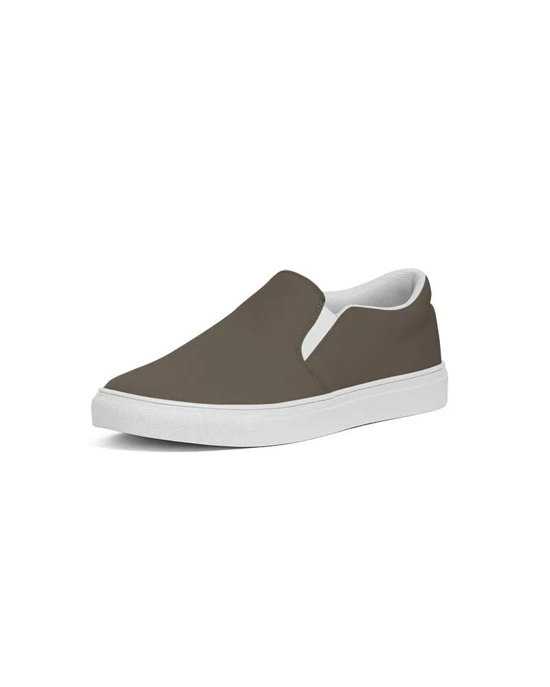 Dark Orange Brown Slip-On Canvas Sneakers | Women's | Dark Pale Pastel Orange Brown | C0M15Y30K80