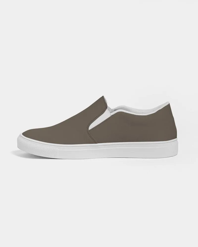 Dark Orange Brown Slip-On Canvas Sneakers | Women's | Dark Pale Pastel Orange Brown | C0M15Y30K80