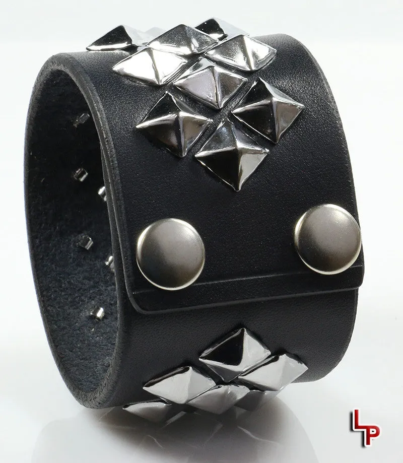 Diagonal Pyramid Studded Wrist Cuff