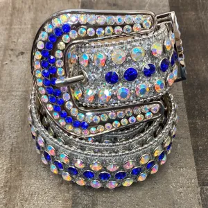 Dna Premium Wear- studded sparkly belt (silver/blue)