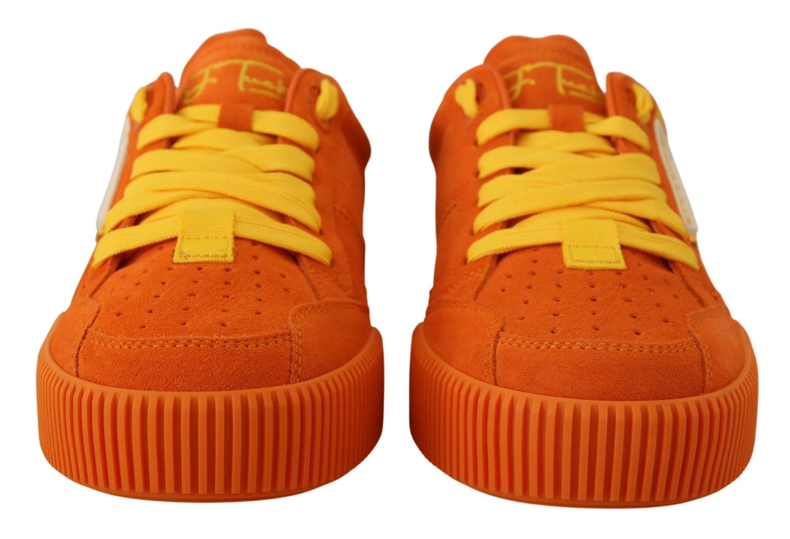 Dolce & Gabbana Orange Leather P.j. Tucker Sneakers Shoes