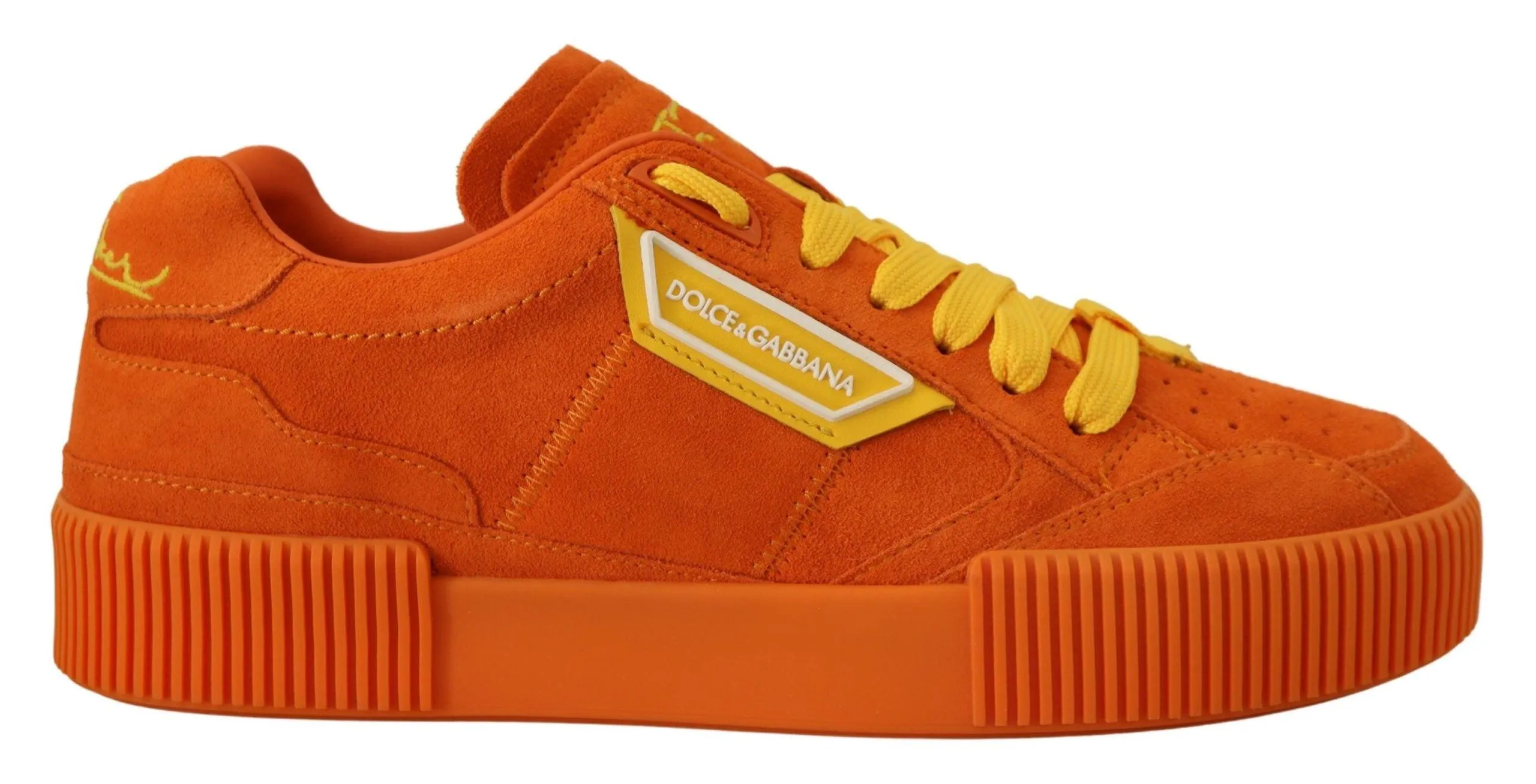 Dolce & Gabbana Orange Leather P.j. Tucker Sneakers Shoes