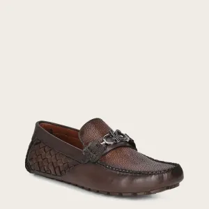 Driver dark brown exotic shoe