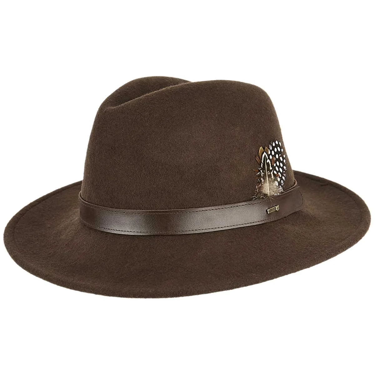 DUBARRY Gallagher Feather Trimmed Felt Fedora Hat - Bourbon