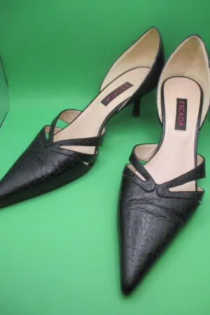 Escada Black Italian Stilettos Size 37