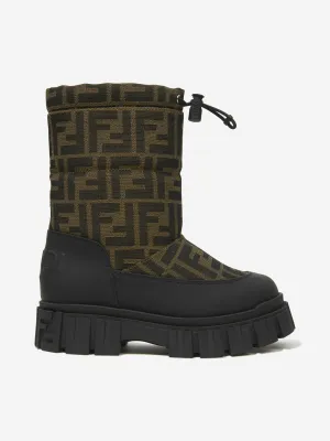 Fendi Kids FF Logo Snow Boots