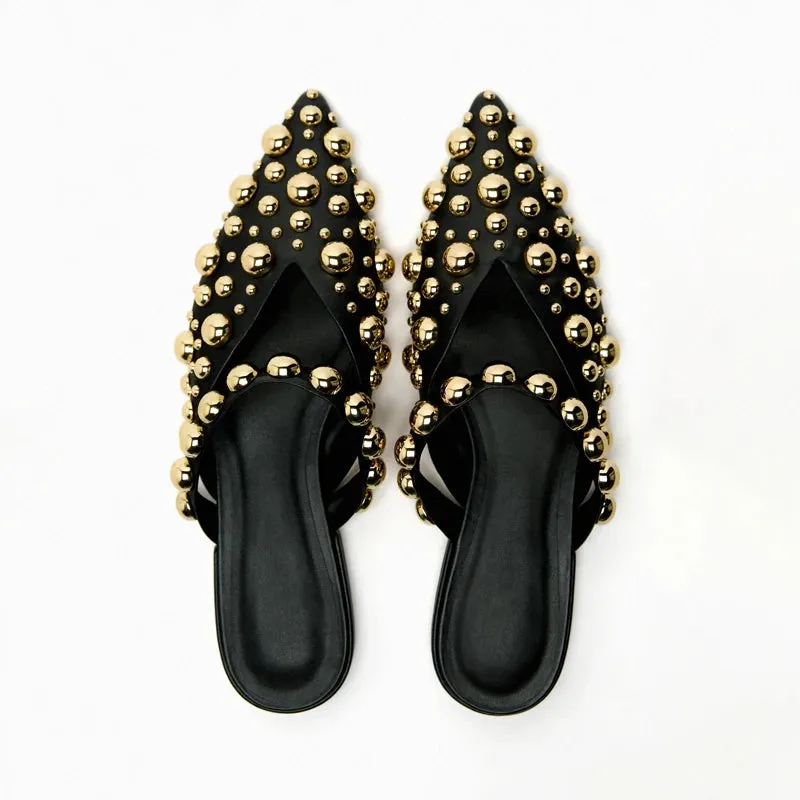 Gold Ball Studded Shoes