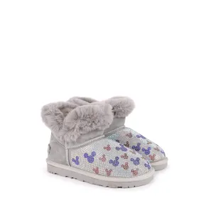 Grey Microstud Mickey Winter Boots