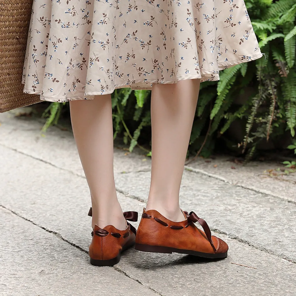 Handmade Leather Retro Casual Flat Shoes | Gift Shoes