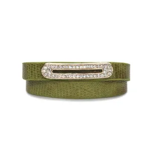 Luxe Leather Bracelet- Lime Green