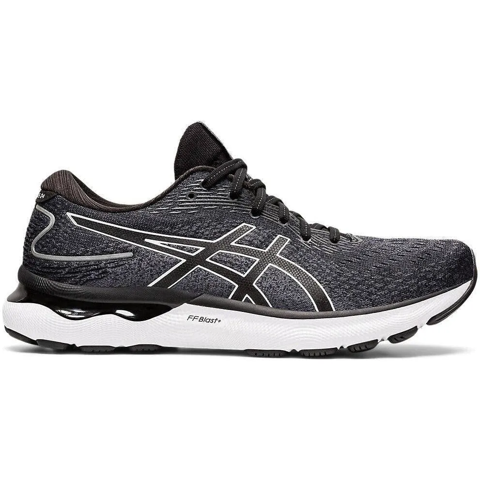 Men's Asics Gel-Nimbus 24, Black/White, 11 4E Extra Wide