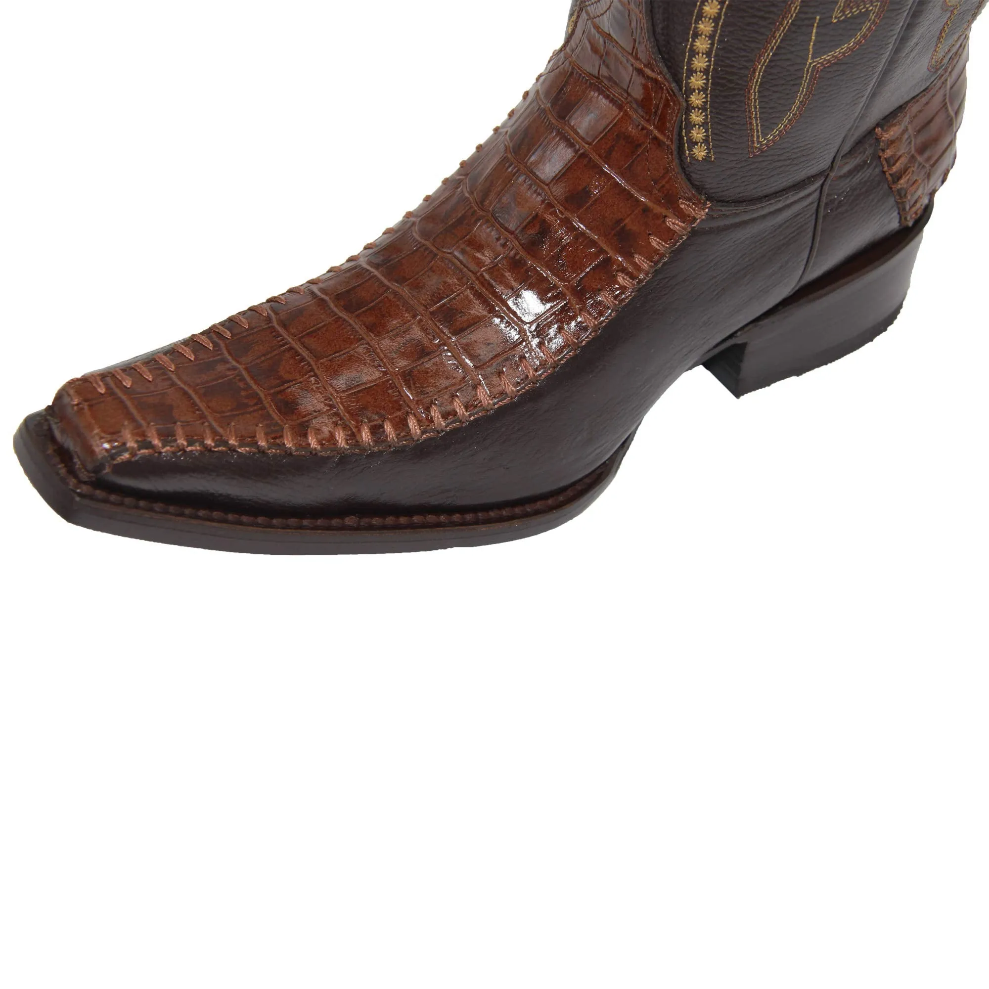 Mens Genuine Leather Crocodile Alligator Print Western Boot