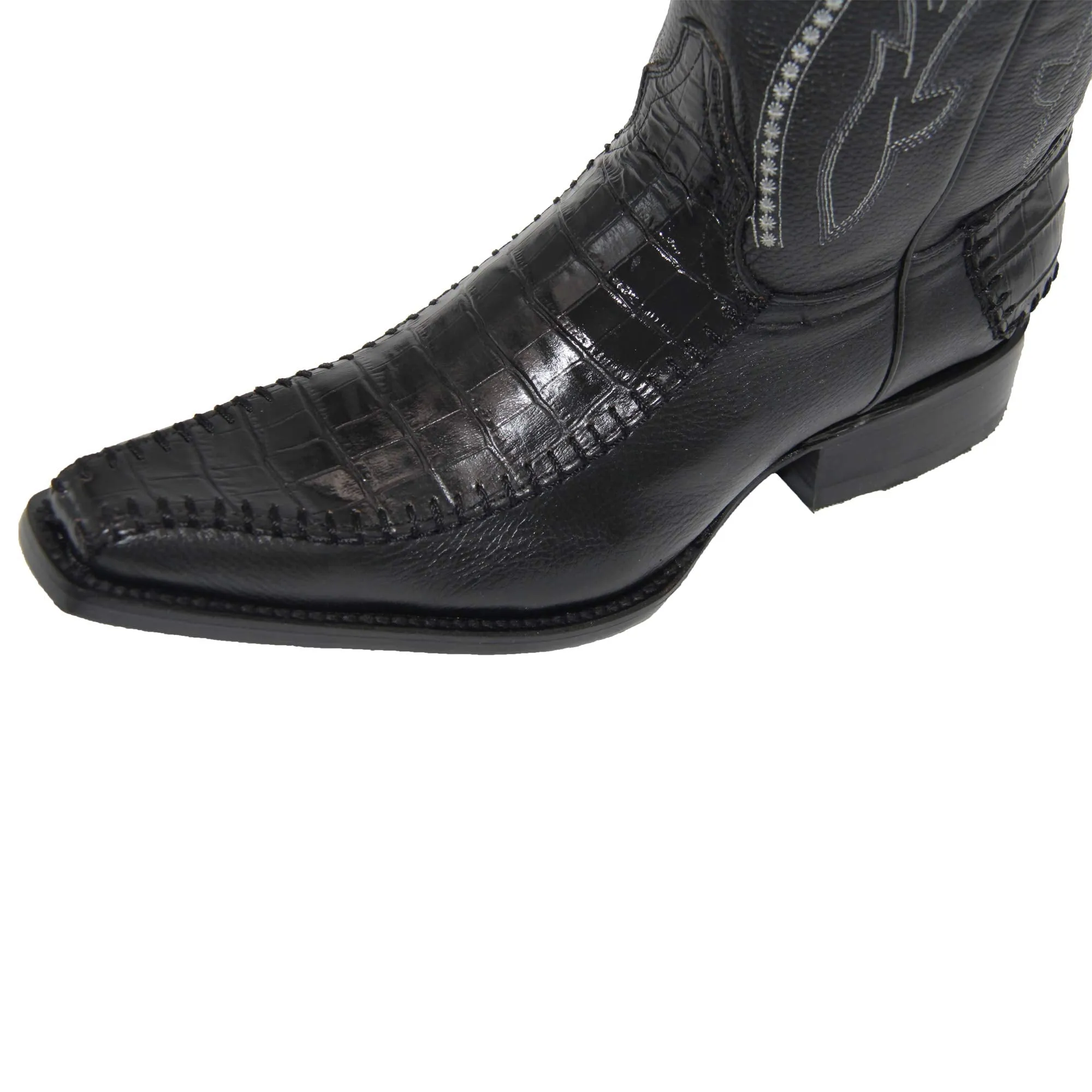 Mens Genuine Leather Crocodile Alligator Print Western Boot