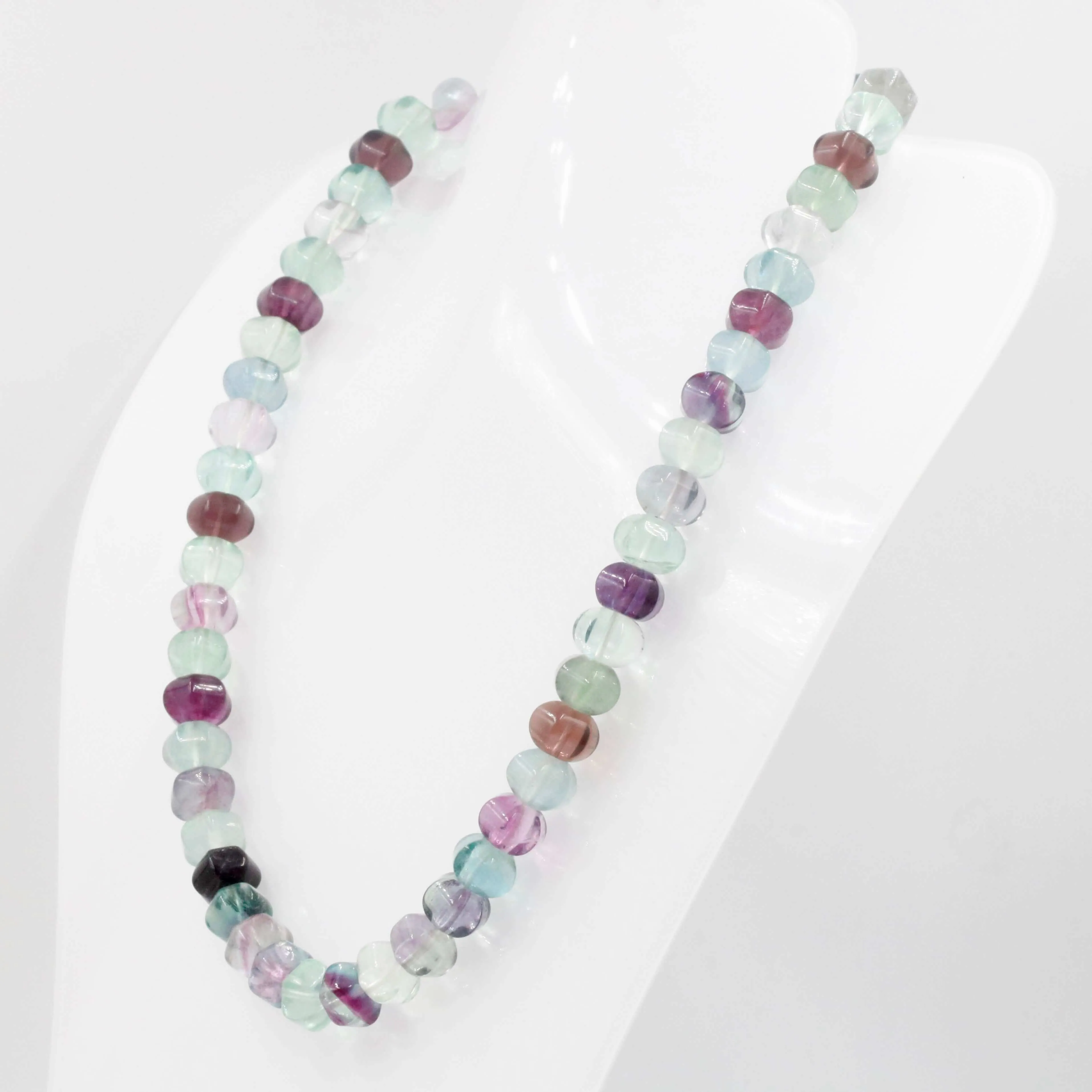 Multi Color Fluorite Necklace Beaded Necklace Fluorite Beads MultiColor Necklace Long Necklace Sarafa Necklace SKU: 6143094