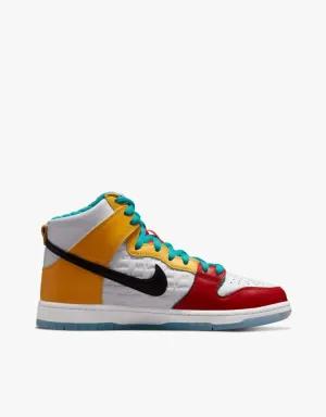 Nike SB 'froSkate' Dunk High Pro Skate Shoes - White/Metallic Gold-University Red