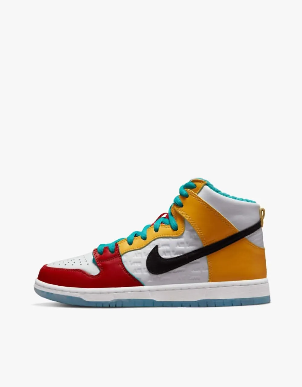 Nike SB 'froSkate' Dunk High Pro Skate Shoes - White/Metallic Gold-University Red