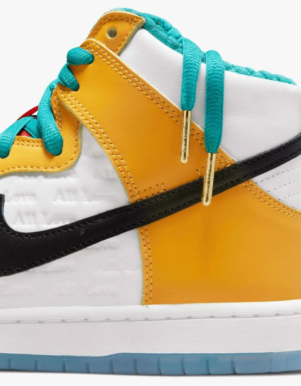 Nike SB 'froSkate' Dunk High Pro Skate Shoes - White/Metallic Gold-University Red