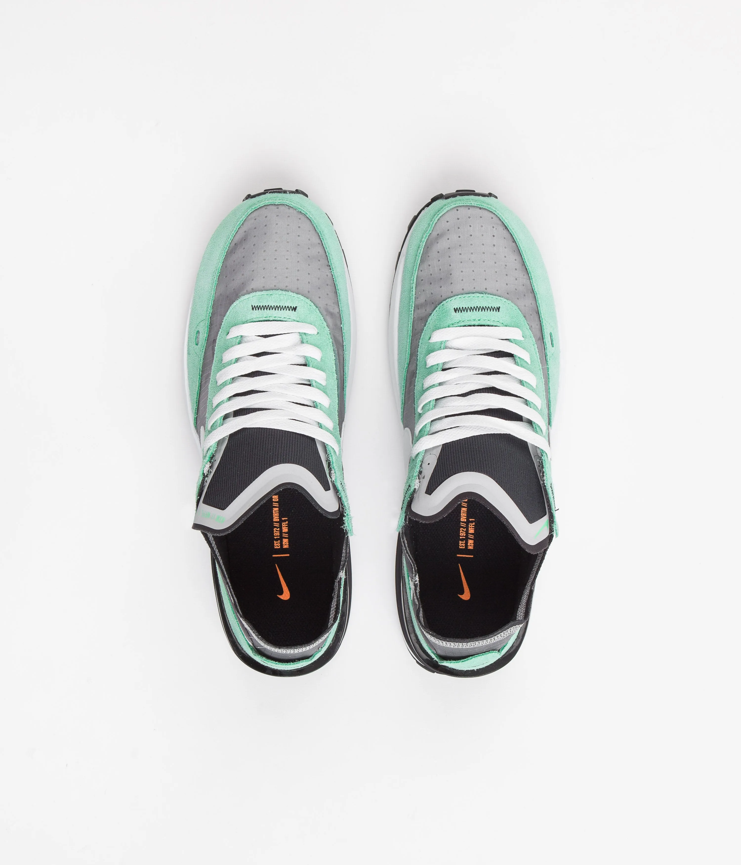 Nike Waffle One SE Shoes - Black / White - Light Menta - White