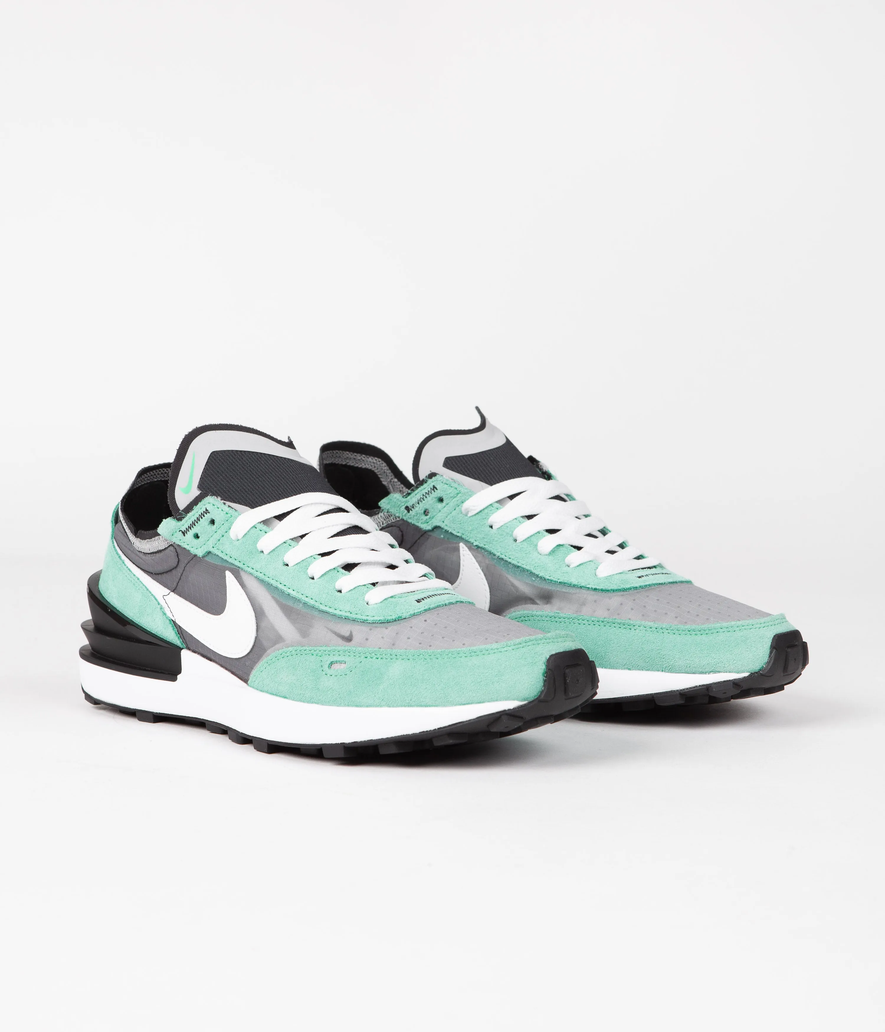 Nike Waffle One SE Shoes - Black / White - Light Menta - White