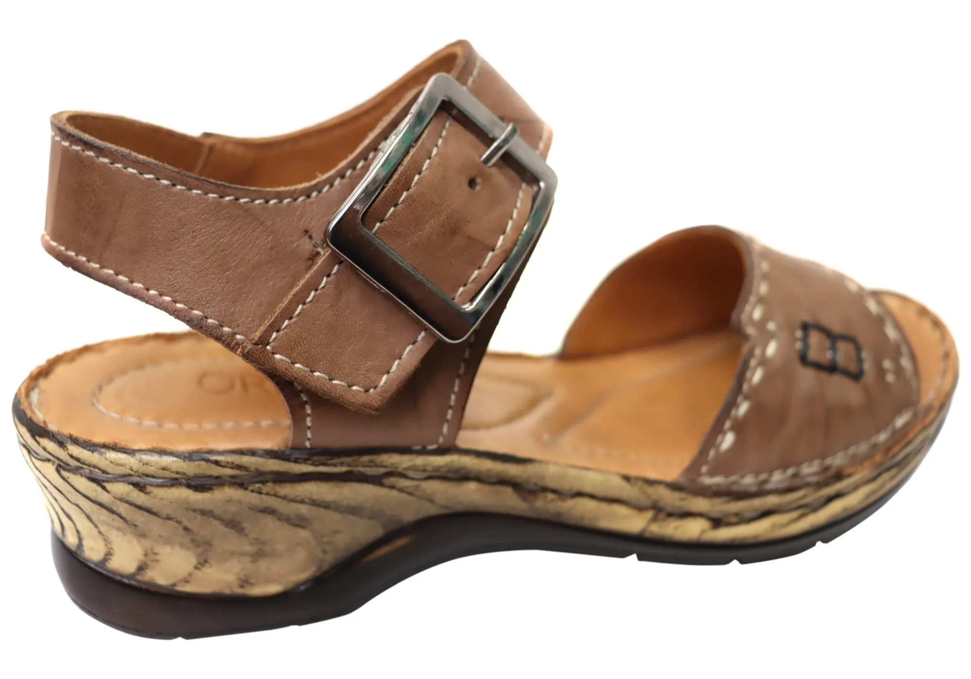 Orizonte Time Womens Comfortable European Leather Sandals