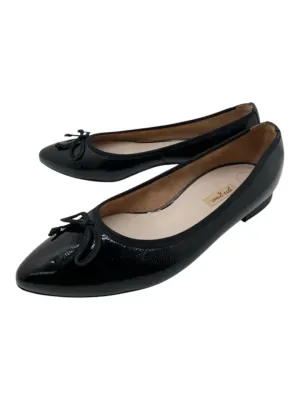 Paul Green Shoe Size 8 Black Patent Leather Pointed Bow Flats