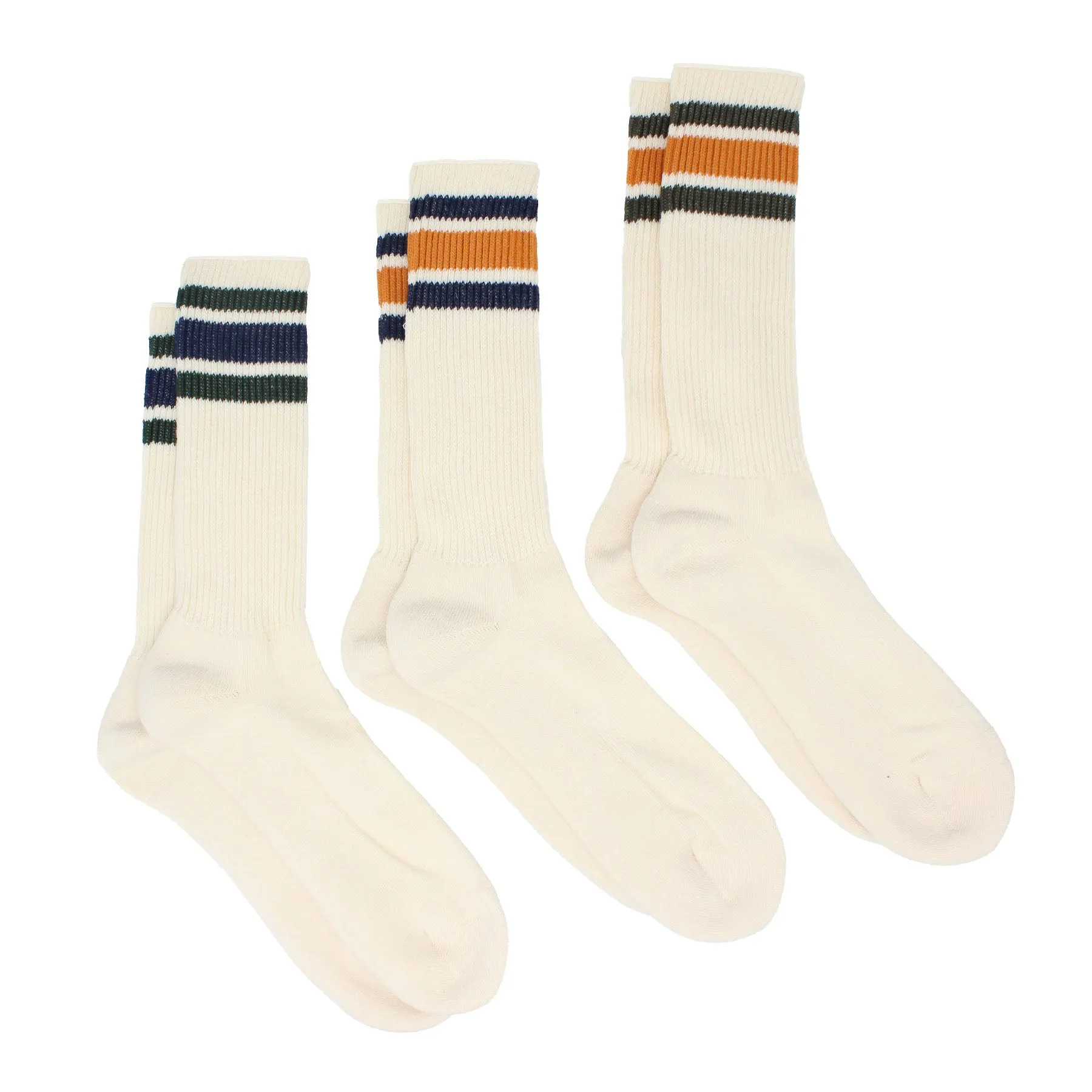 Pedemeia Organic Cotton Vintage Sport Socks - 3 Pack unisex