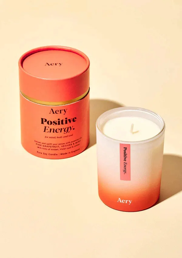 Positive Energy Scented Candle - Pink Grapefruit Vetiver and Mint - Aery Living