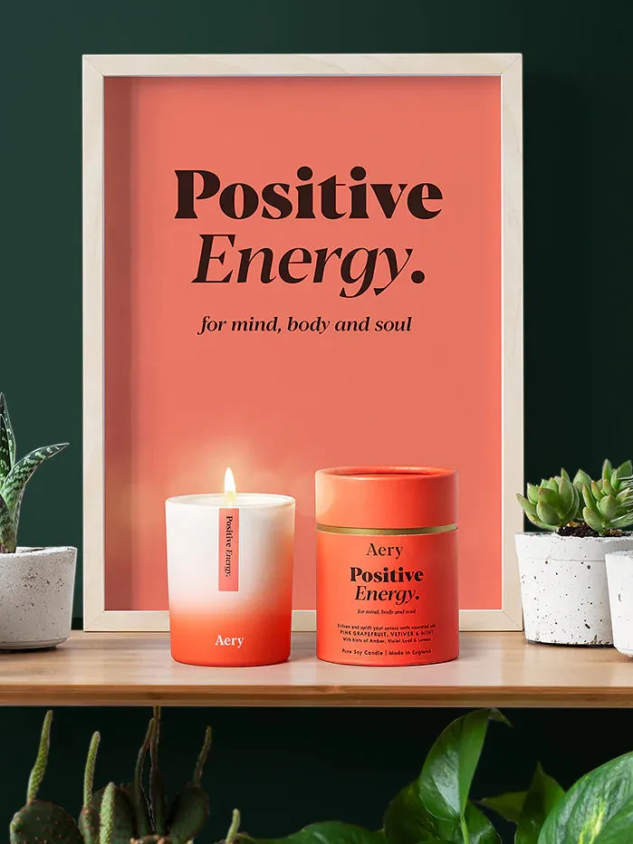 Positive Energy Scented Candle - Pink Grapefruit Vetiver and Mint - Aery Living