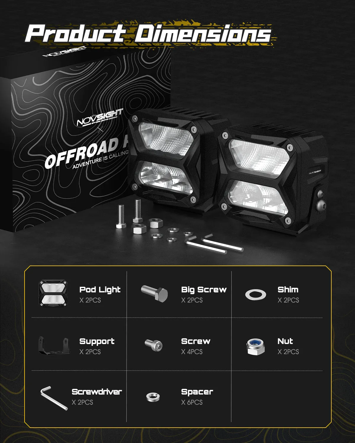 Rock Series | 4-inch LED Pod Lights Driving Lights