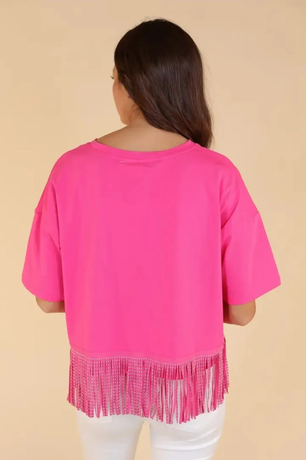 SG104 - CURVY PINK FRINGE TOP