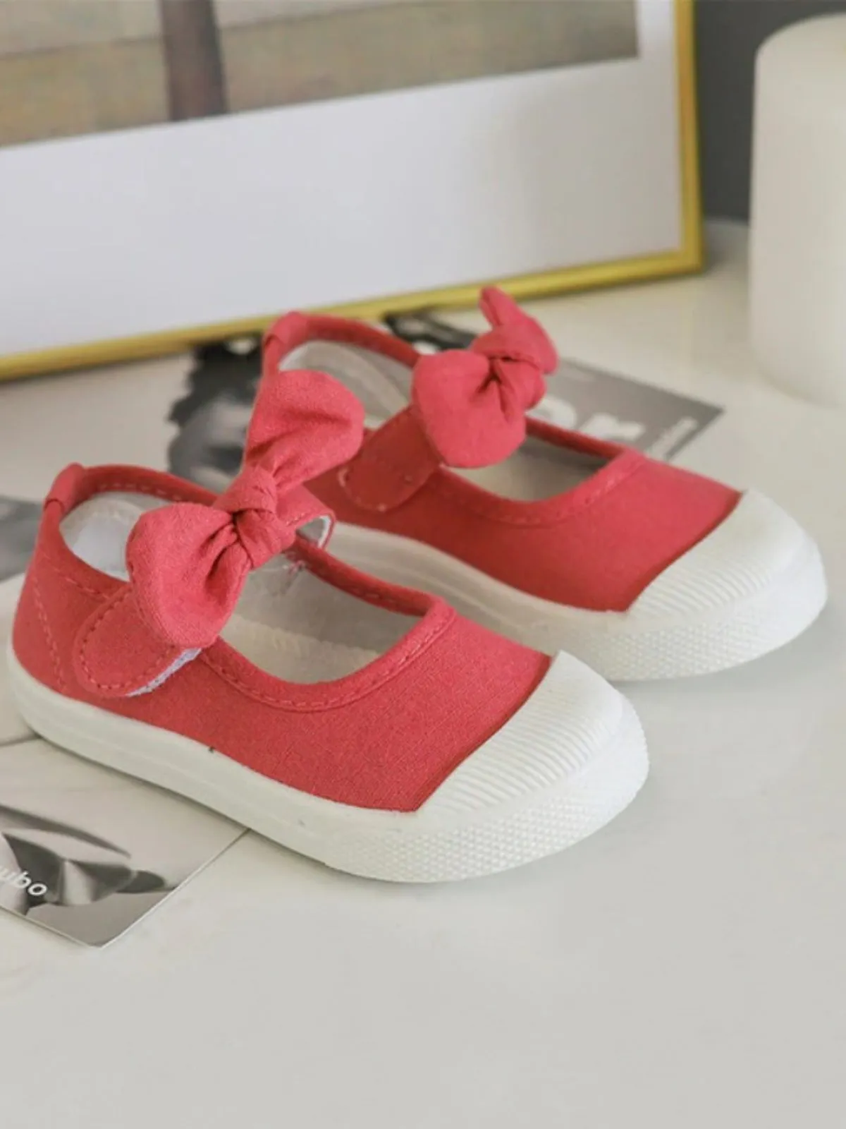 Simply Charming Plain Canvas Bowknot Sneakers by Liv and Mia