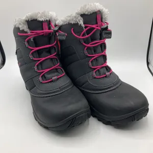 Size 7Y: Columbia Pink/Grey Omni-Grip Toggle Strap Snow Boots