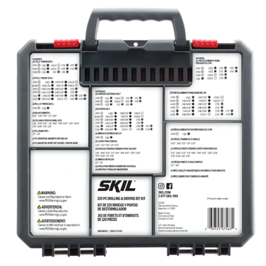 SKIL SMXS8501 120pc Drilling and Screw Driving Kit w/ Bit Grip