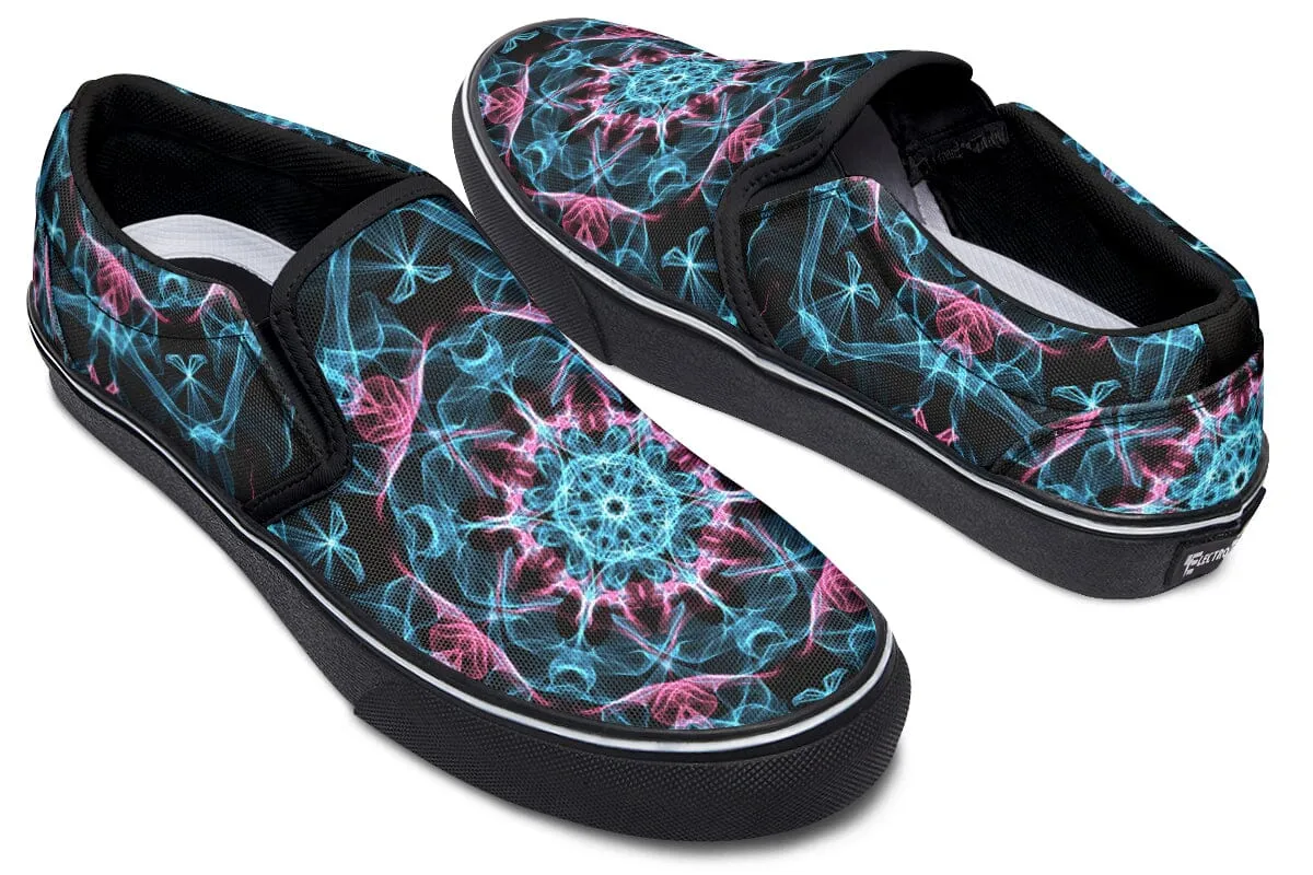 Smokey Blue Mandala Slip on Shoes