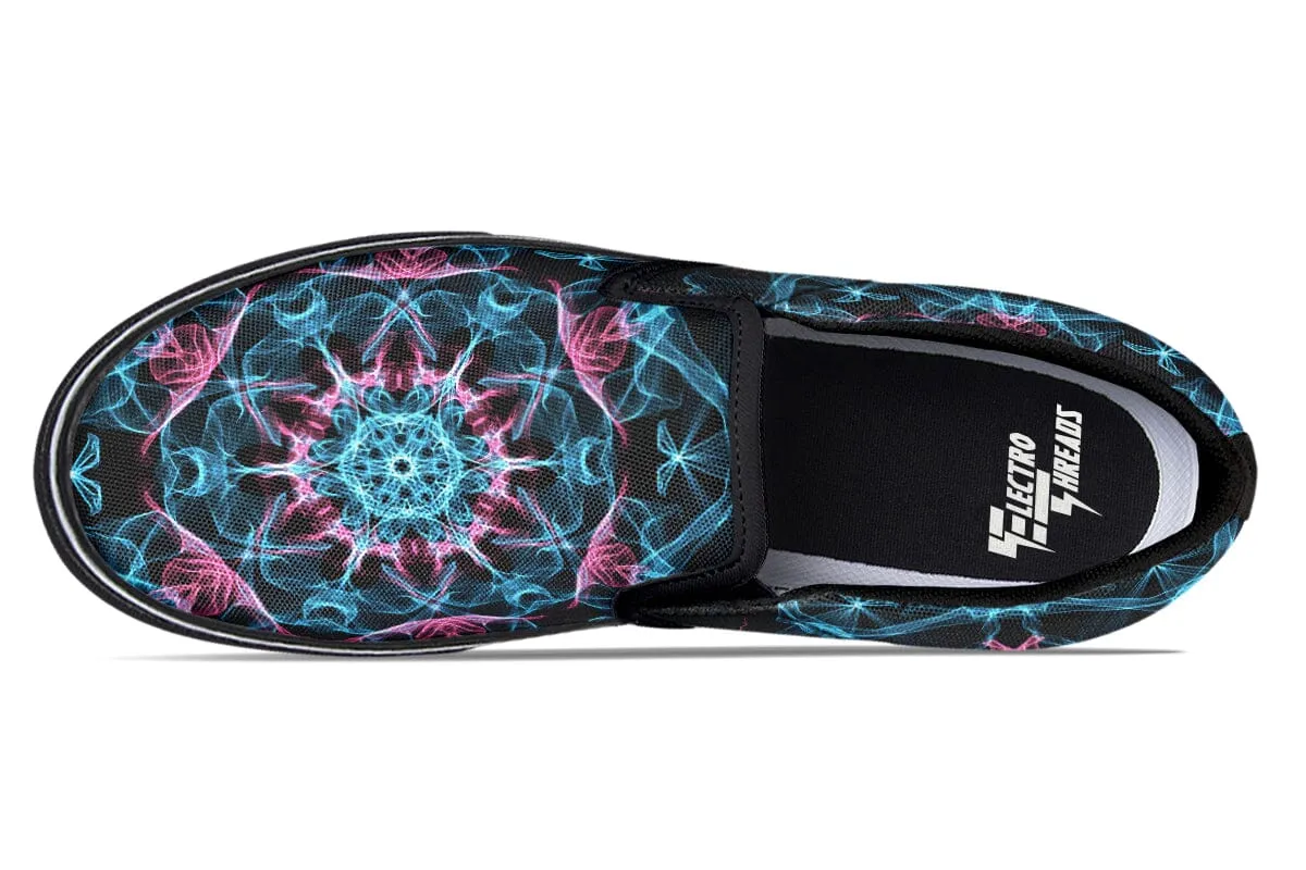 Smokey Blue Mandala Slip on Shoes