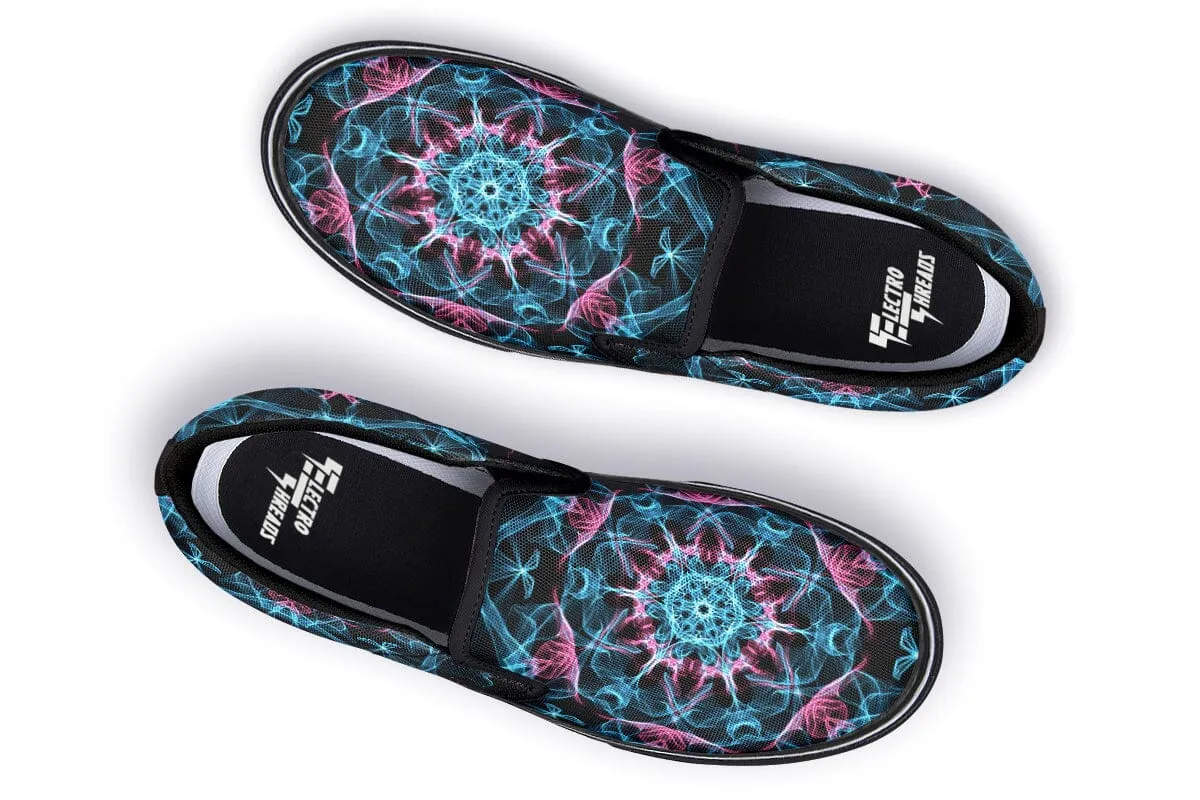 Smokey Blue Mandala Slip on Shoes